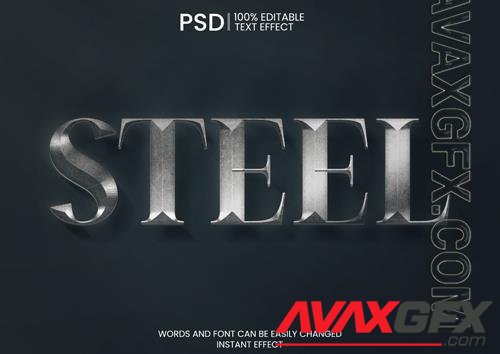 Steel Text Effect PSD