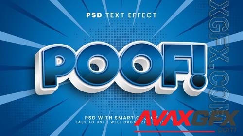 Poof editable text effect with comic and cartoon text style psd