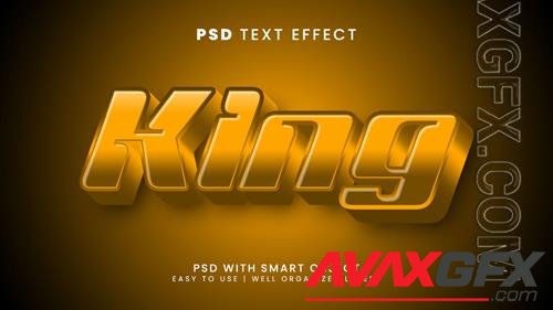 King golden editable text effect with luxury and elegant text style psd