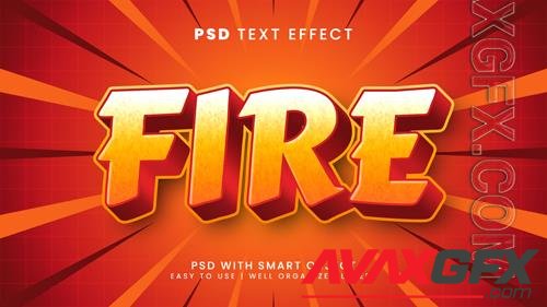 Fire 3d editable text effect with flame and hot font style psd