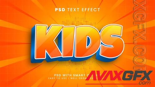 Kids 3d editable text effect with comic and funny font style psd