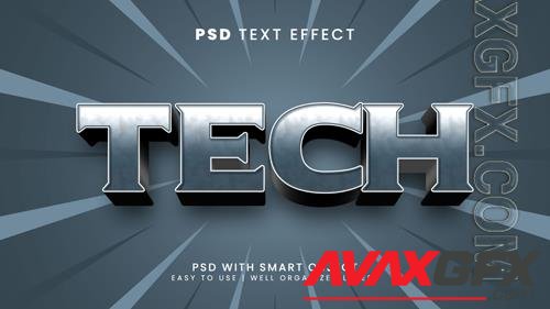 Tech 3d editable text effect with cyber and future font style psd