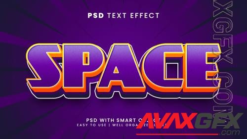 Space editable text effect with alien and ufo font style psd