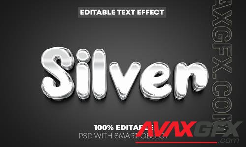 Silver text effect psd