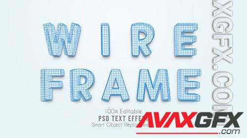 3d wire frame text effect psd