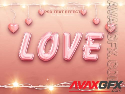 Love text effect mockup psd