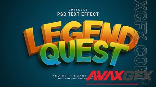 Legend quest 3d text effect psd