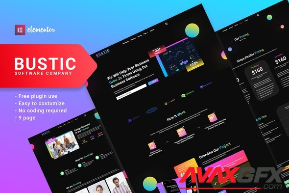 ThemeForest - Bustic v1.0.0 - Tech & Software Company Elementor Template kit - 35411382