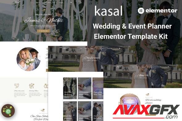 ThemeForest - Kasal v1.0.0 - Wedding & Event Planner Elementor Template Kit - 35400211