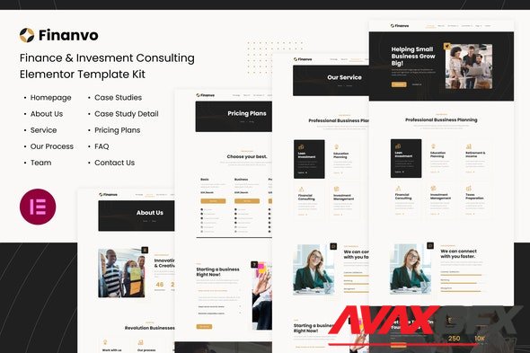 ThemeForest - Finanvo v1.0.0 - Finance & Investment Consulting Elementor Template Kit - 35271299