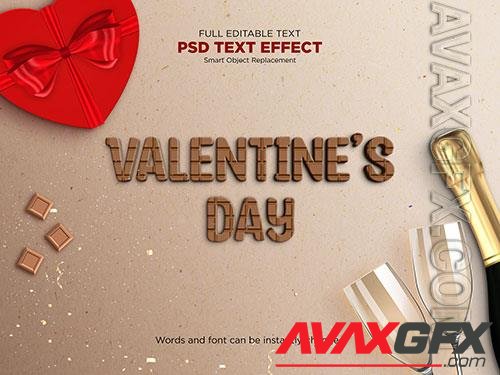 Valentines day text effect template psd
