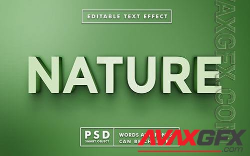 Nature 3d text effect premium psd with smart object