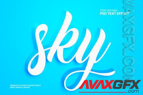 Sky 3d psd premium text effect