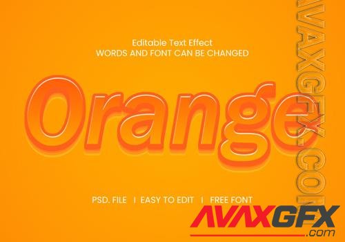 Orange text effect psd