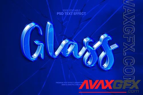 Glass editable 3d psd premium text effect