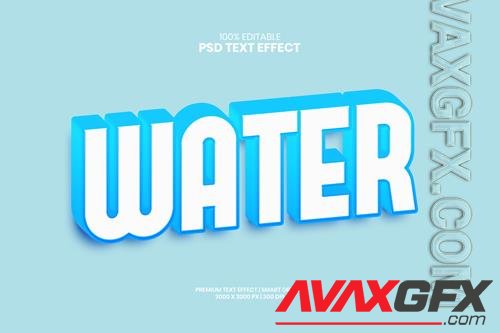 Watter editable 3d psd premium text effect