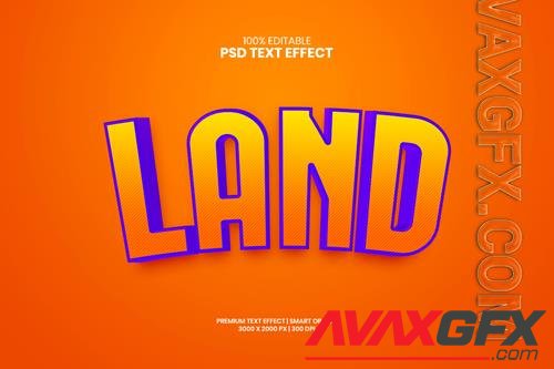 Land editable 3d psd premium text effect