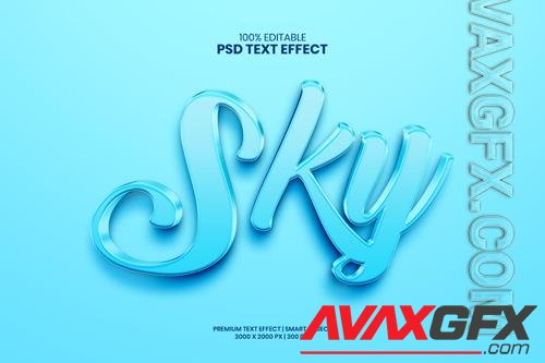 Sky editable premium psd text effect maker