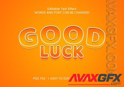 Good luck text effect color gradient orange psd