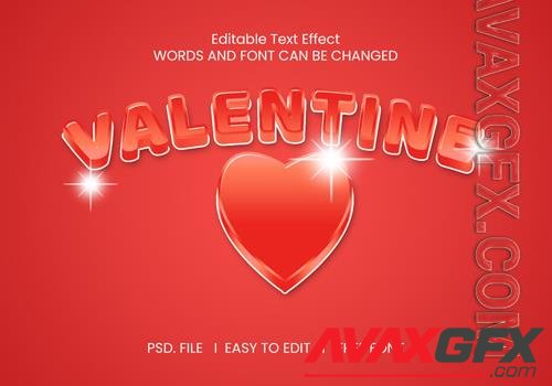 Red valentine text effect psd