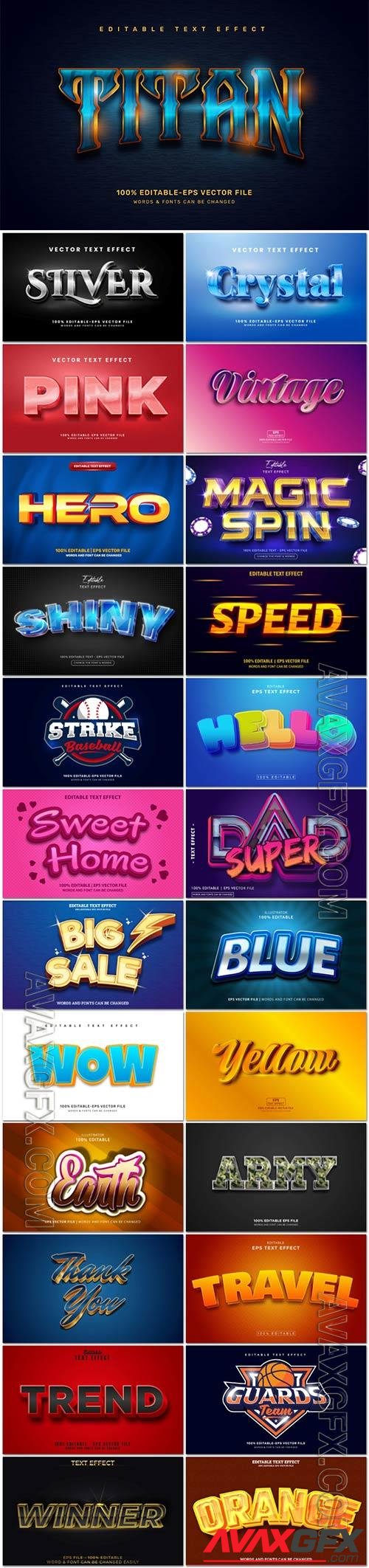 3d editable text style effect vector vol 890