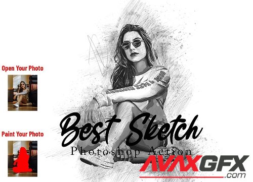 Best Sketch Photoshop Action - 6824813