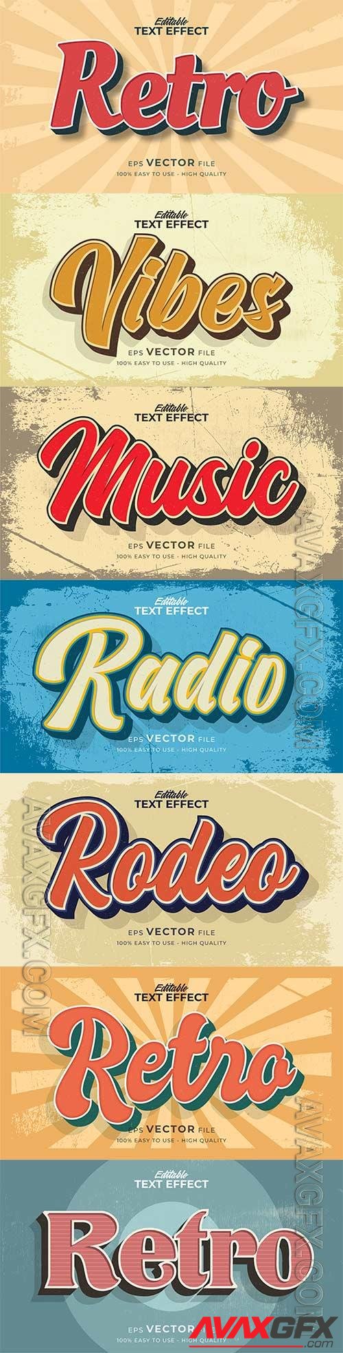 Retro style text effect editable