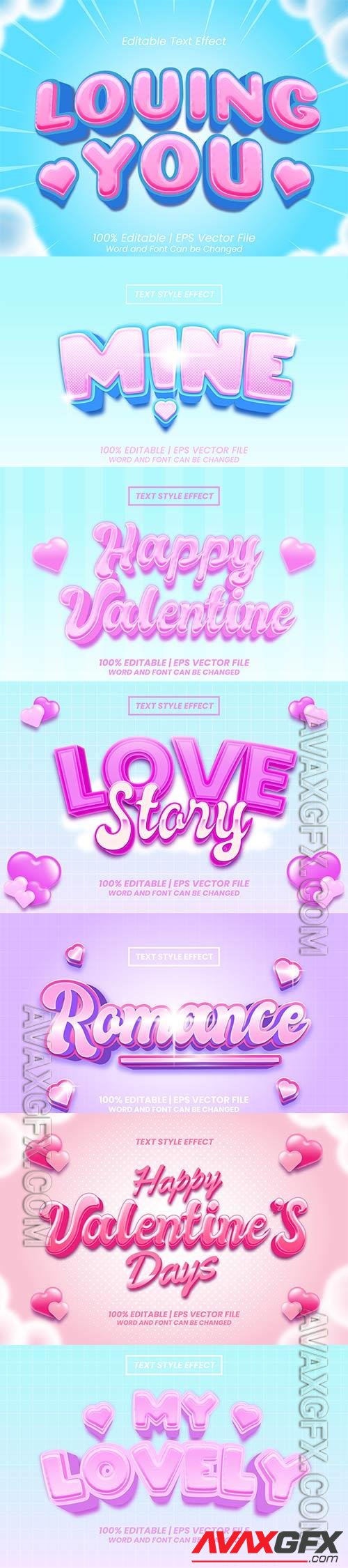 Romance editable text effect vector