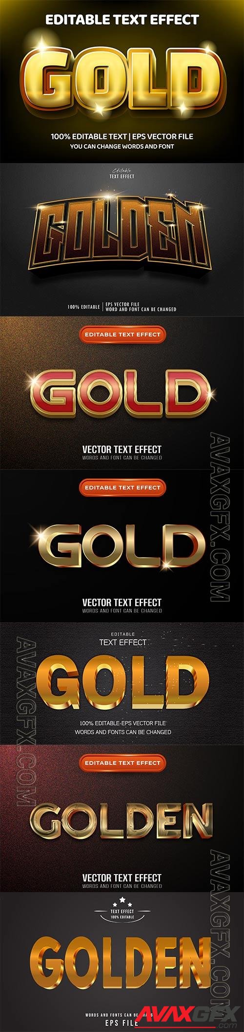 Gold editable text effect