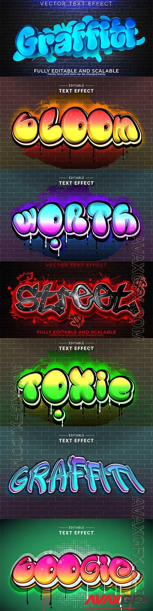Graffiti street text effect vector