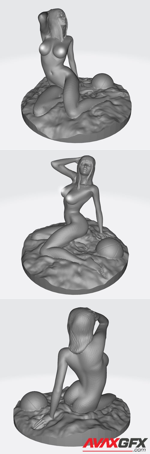 Beach Girl NUDE – 3D Printable STL