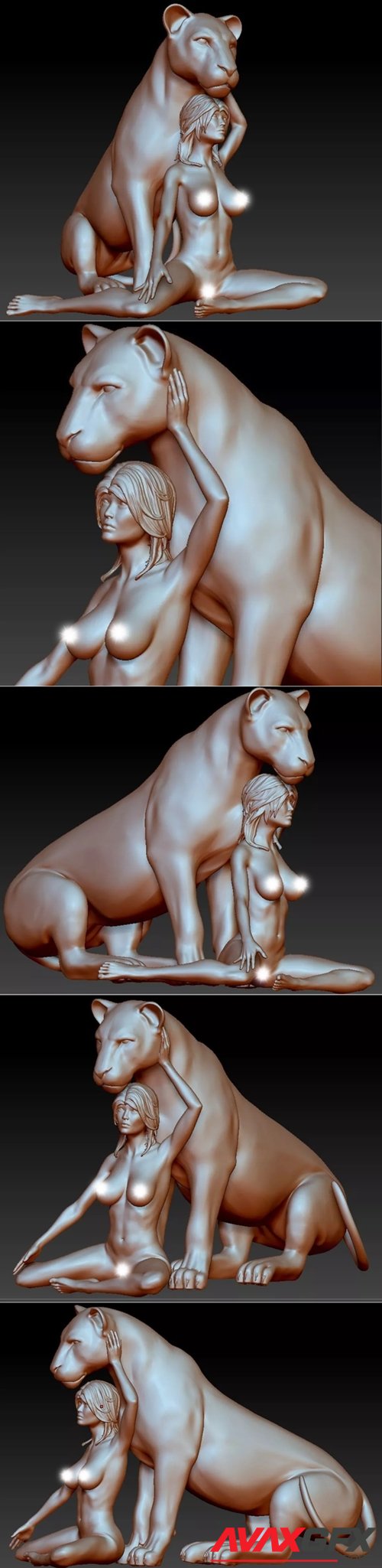 Lioness women naked – 3D Printable STL