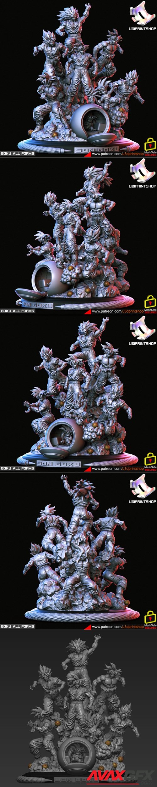 Goku All form – 3D Printable STL