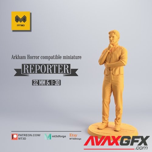 Reporter - Arkham Horror compatible – 3D Printable STL