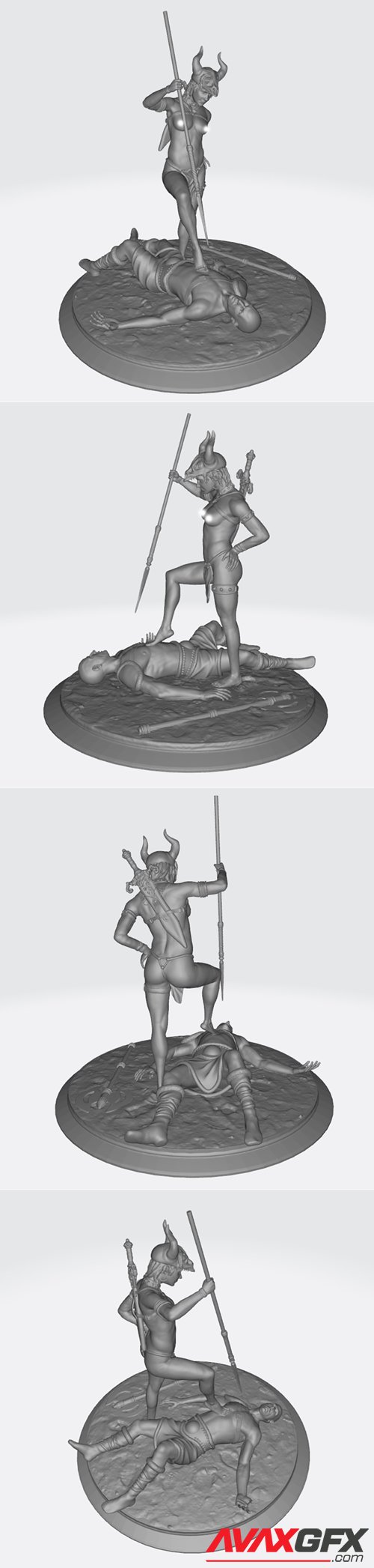 Amazon warrior girl with the spiar – 3D Printable STL