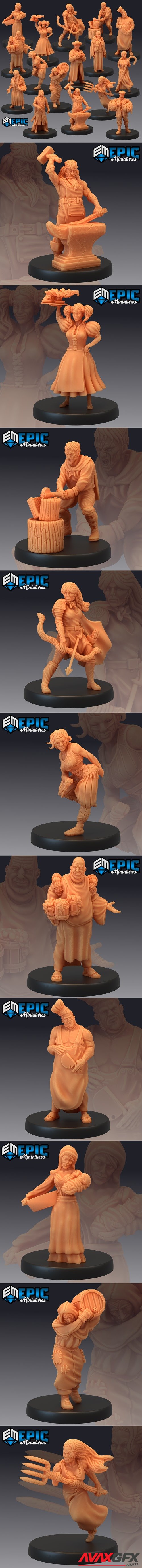 Epic Minis - Villager Collection – 3D Printable STL