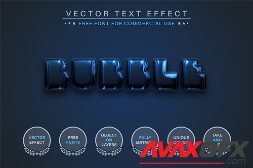 Dark Bubble - Editable Text Effect - 6815592