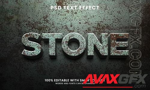 Realistic 3d stone text effect psd