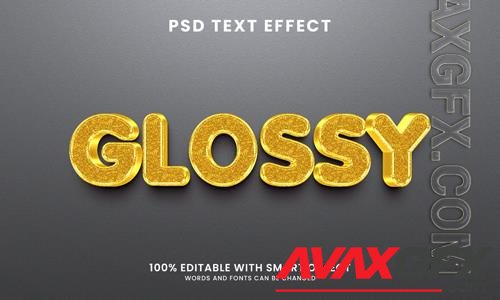 Glossy 3d text effect template