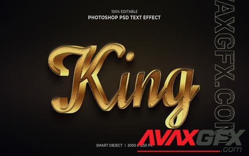 King 3d editable text effect psd