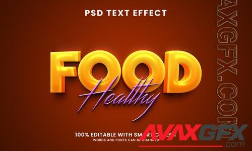 Food 3d text effect psd