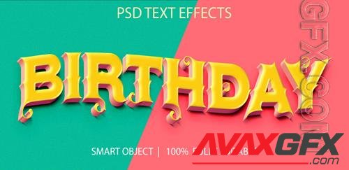 Birthday psd text effect psd