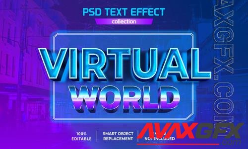 Virtual world future hologram text effect psd