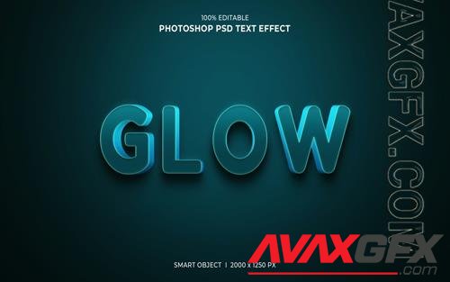 Glow 3d editable text effect psd