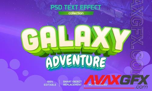 Galaxy adventure game cartoon text effect