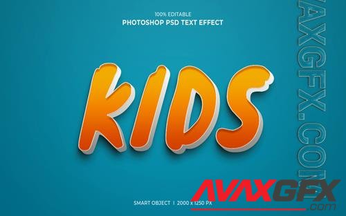 Kids 3d editable psd text effect