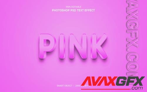 Pink 3d editable psd text effect