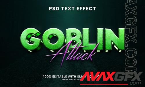Goblin attack 3d text effect psd