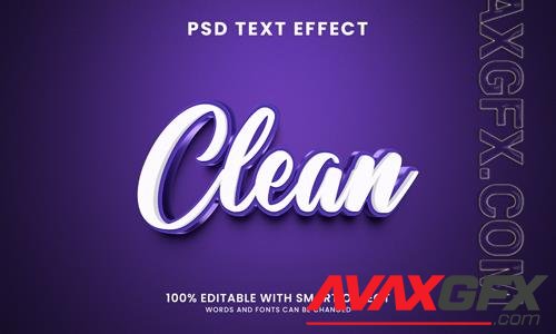 Clean 3d text effect template psd