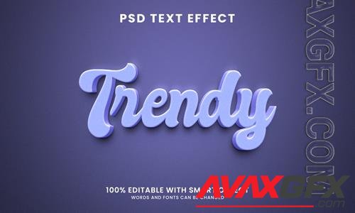 3d trendy text effect psd